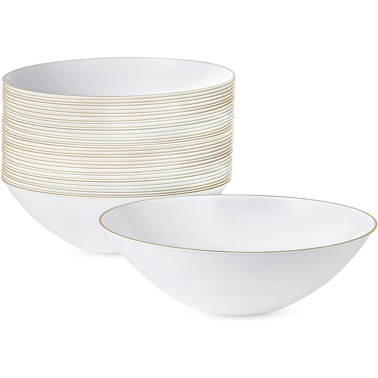 Plastic Bowls - White Gold Organic Dessert Bowls