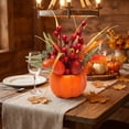thumbnail image 4 of Artificial Foam Pumpkin Table Centerpiece, Fall Harvest Arrangement with Maple Leaves Berries Sunflower Gourds, Halloween Thanksgiving Decor for Home Dining Table Mantel Shelf, A, 4 of 8