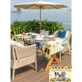 thumbnail image 5 of Outdoor Tablecloth with Umbrella Hole for Patio/Picnic/Party/Camping, Spring Dog Waterproof Table Cloth Rectangle Table Cover Washable, Sunflower Daisy Botanical Yellow Ombre (60"x 120"), 5 of 8