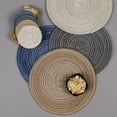 thumbnail image 6 of 2Pcs Round Placemat for Dining Table, Woven Heat Resistant Non-Slip Kitchen Table Mat Diameter 7.1 Inch, 6 of 7