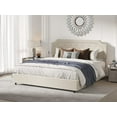 thumbnail image 4 of BONSOIR QUEEN Size Bed Frame Upholstered Low Profile Traditional Platform with Tufted and Nail Headboard/No Box Spring Needed/No Bed Skirt Needed/Linen Fabric Upholstery/Color of Sand, 4 of 7
