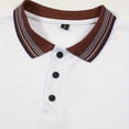 thumbnail image 4 of Men's Casual Ribbed Lapel Button Business Color Block T Shirt For Men, 4 of 5