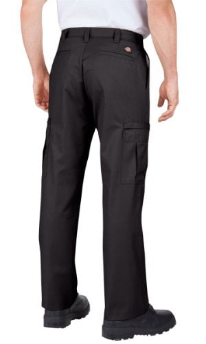 Dickies Occupational Workwear LP700BK 34x34 Polyester/Cotton Relaxed Fit Men's Premium Industrial Flat Front Comfort Waist Pant With Straight Leg, 34" Waist Size, 34" Inseam, Black