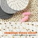 thumbnail image 3 of Posavasos para bebidas, posavasos de bebida trenzados hechos a mano con estilo, posavasos absorbentes de agua, 4,3 pulgadas, conjunto de 6 Feliz Sencillez, 3 of 4
