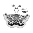 thumbnail image 2 of Disfraz de alas de mariposa y polilla para Halloween, accesorio fotográfico para mujer, para cumpleaños, espectáculos Gris, 2 of 8