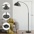 thumbnail image 4 of 71" Arc Floor Lamps for Living Room, Modern Standing Lamp with Adjustable Lamp Head, Tall Lamp with Foot Switch, Arched Reading Light for Bedroom, Office, 9W 3 Color Temperatures Bulb Included, 4 of 7