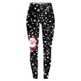 thumbnail image 4 of Zhanying Leggings de Noël pour Femmes Rouges Longueur Cheville Lisses Anti-Boulochage Capris de Yoga pour Femmes Noir TTG, 4 of 4