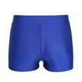 thumbnail image 2 of Fldy Kids Girls Basic Stretchy Sports V-front Booty Short Boy-cut Bottom Ballet Dance Yoga Hot Pants Underwear Royal Blue 10, 2 of 5