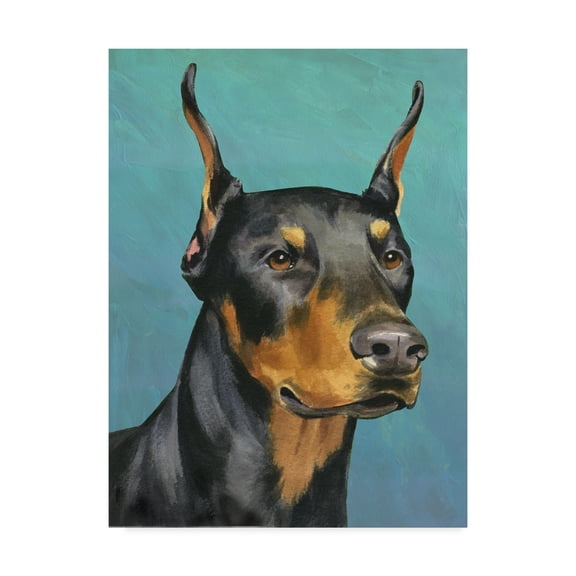 Trademark Fine Art 'Dog Portrait Dobie' Canvas Art by Jill Sands
