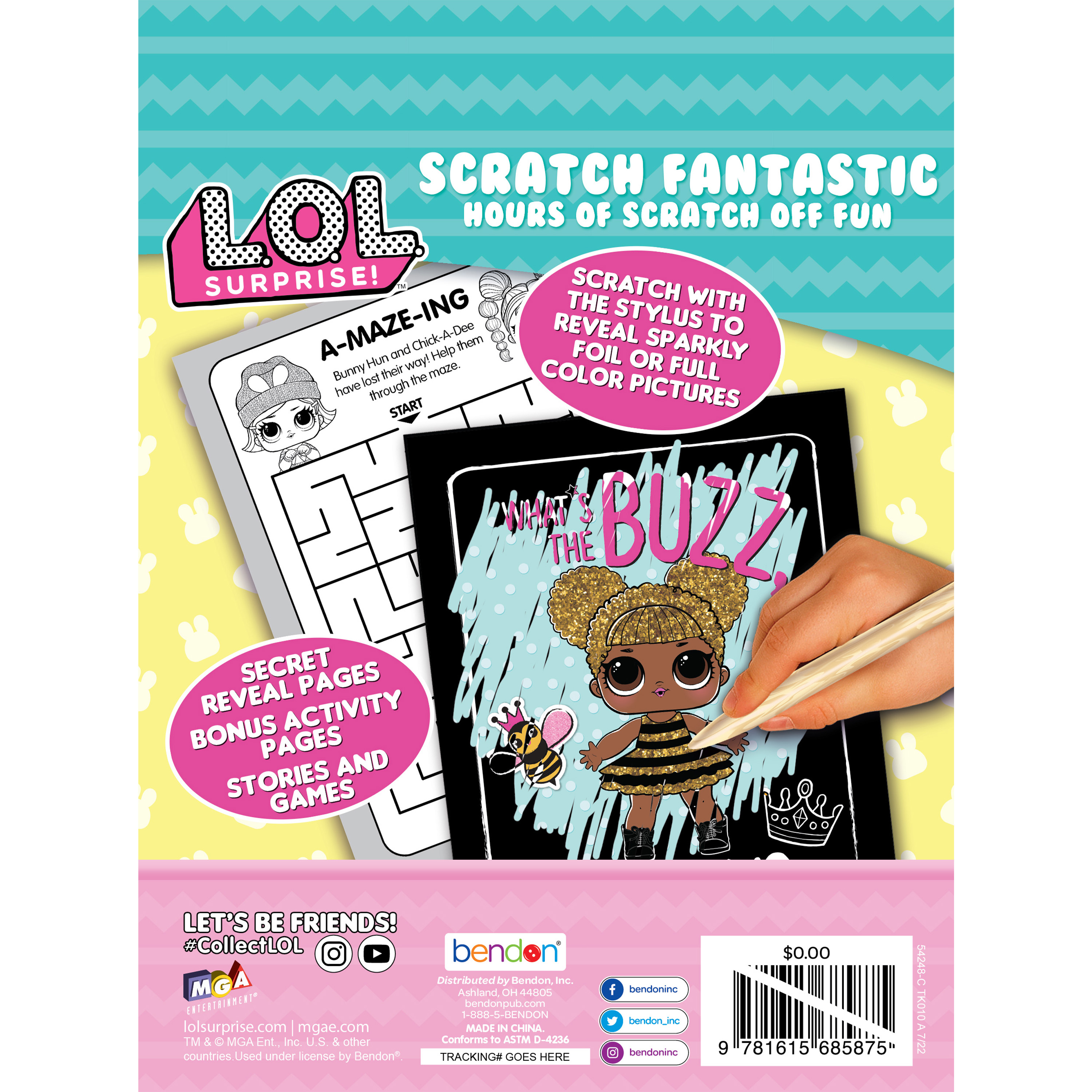 Bendon Frozen Scratch Fantastic Activity Book with Stencil and Stylus 