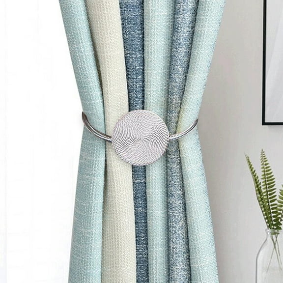 YiBai Magnetic Curtain Tiebacks for Drapes Decorative - Window Tie Backs Holders for Home Office，Draperies Holdbacks Convenient Ornaments Buckle，Creative Decor (Silver)