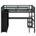 thumbnail image 5 of Yoneston Twin XL Loft Bed Frame with Built-in Wardrobe, Sturdy Metal Loft Bed with Desk and Storage Shelves, Black, 5 of 7