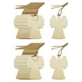 thumbnail image 3 of 50Pcs Unfinished Wooden Cutouts Christmas Tree Decoration for Kids Painting Angel, 3 of 8
