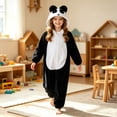thumbnail image 3 of SIYUDAN Unisex Boys Girls Animal Onesie Pajamas Long Sleeve Zip up 3D Ears Hooded Romper Bodysuit Christmas Pajamas for Kids Panda Onesie for Girls Boys Pjs Size 4-5 Years, 3 of 5
