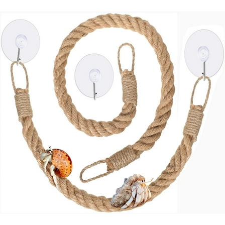 Hanging Hermit Crab Rope Ladder,Happon 2 Pack 21.6" Reptile Vines Toys,Hermit Crab Climbing Toys,Reptile Tank Terrarium Accessories,Habitat Decor for Hermit Crab Lizards Geckos Snakes