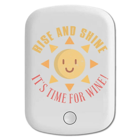 DistinctInk Magnetic Battery Pack, 5000 mAh Wireless Portable Charger with USB-C Cable, Compatible with MagSafe iPhone 14 / 13 / 12 Series - Rise And Shine It's Time For Wine