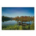 thumbnail image 2 of Scenery Cutting Board, Lake View Fishing Countryside Themed Trees and Reeds Work of Art Photo, Decorative Tempered Glass Cutting and Serving Board, Large Size, Multicolor, by Ambesonne, 2 of 5