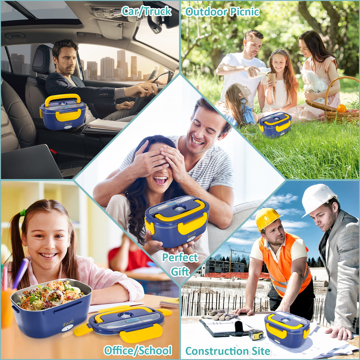 Electric Lunch Box Food Heater - 2-In-1 Portable Food Warmer Lunch Box for  Car & Home – Leak proof, …See more Electric Lunch Box Food Heater - 2-In-1
