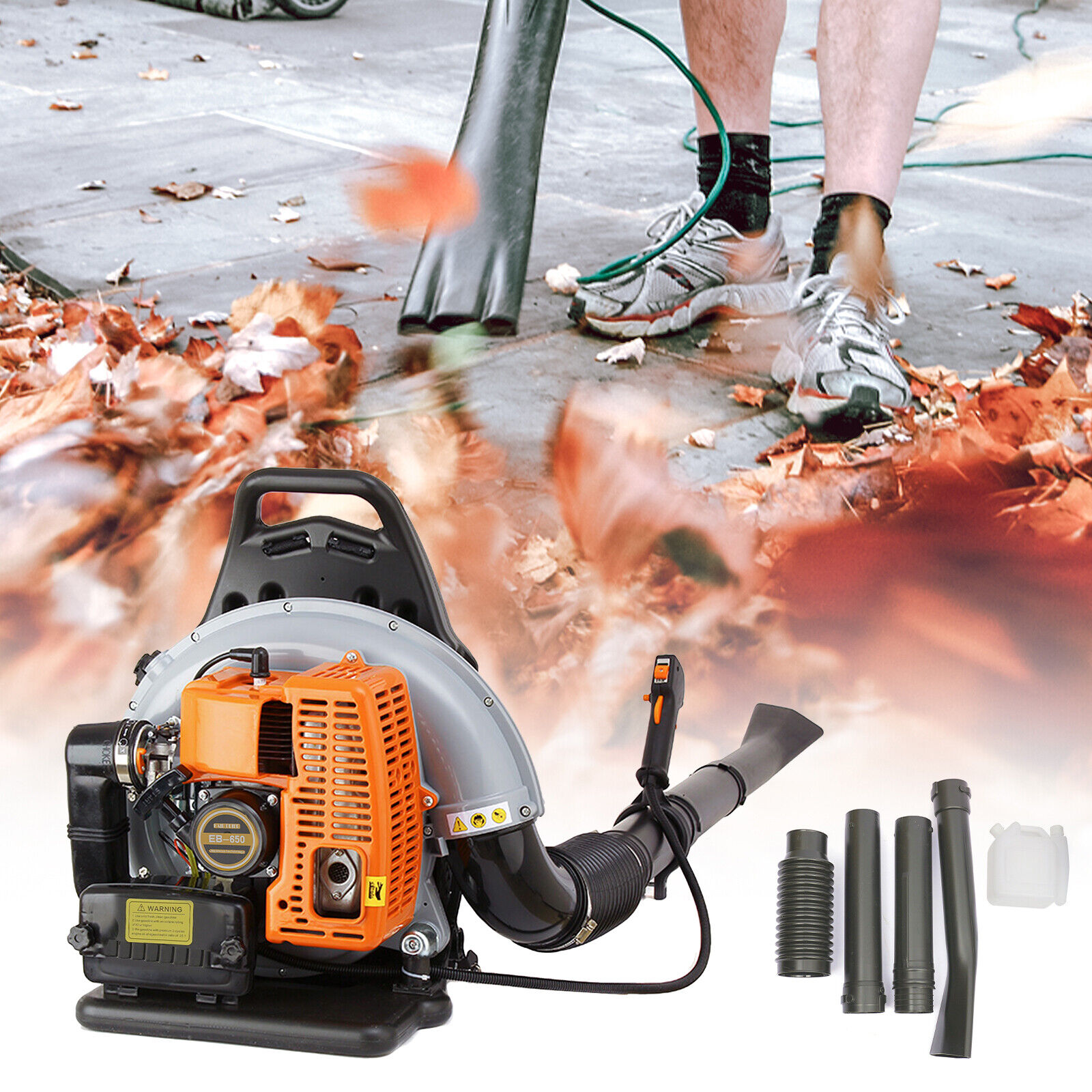 Miumaeov 65CC 2 Stroke Commercial Gas Powered Yard Grass Lawn Blower Backpack Leaf Blower