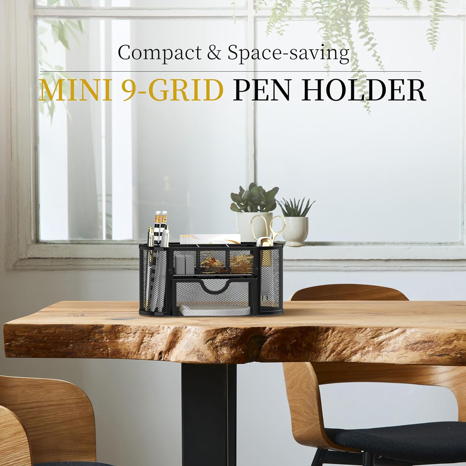 INTIGE Small Mesh Desk Organizer with 9 Compartments photo 6