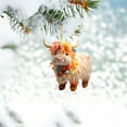 thumbnail image 4 of Christmas Ornaments Highland Cow Decor Christmas Tree Decorations Cute Acrylic Cow Pendants Cartoon Cow Decorative, 4 of 6