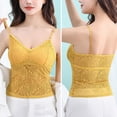 thumbnail image 3 of OGLCCG Women's Lace Camisole with Built-in Padded Bra Adjustable Spaghetti Straps V Neck Crop Cami Top Summer Basic Layering Top,XXXL,Yellow, 3 of 8