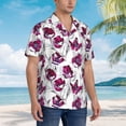 thumbnail image 5 of Fotbe Tulips Flowers Hawaiian Shirt for Men Unisex Summer Beach Casual Short Sleeve Cotton Linen Button Down Shirts-Large, 5 of 9