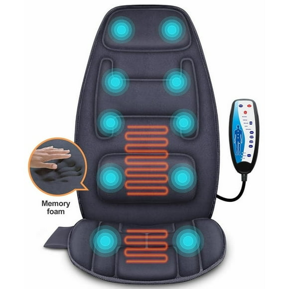 Snailax Coussin de Siège de Massage avec 10 Moteurs à Vibration, Coussin de Chaise de Massage pour Soulagement des Douleurs Dorsales, Cadeau