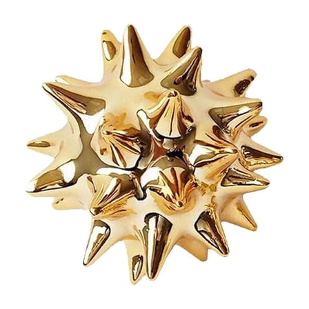 Tineasur Golden Urchin Ball Adornment Unique Home Office Decor