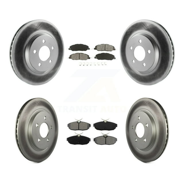 Transit Auto Front Rear Coated Disc Brake Rotors and Semi-Metallic Pads Kit for Car Ford Mustang KGS-100632