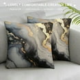 thumbnail image 3 of Nawypu  Black and Gold Marble Throw Pillow Covers Decorative Black Grey Abstract Pillow Cases Cushion Covers for Sofa Couch Car Bedroom Home Decor, 3 of 5