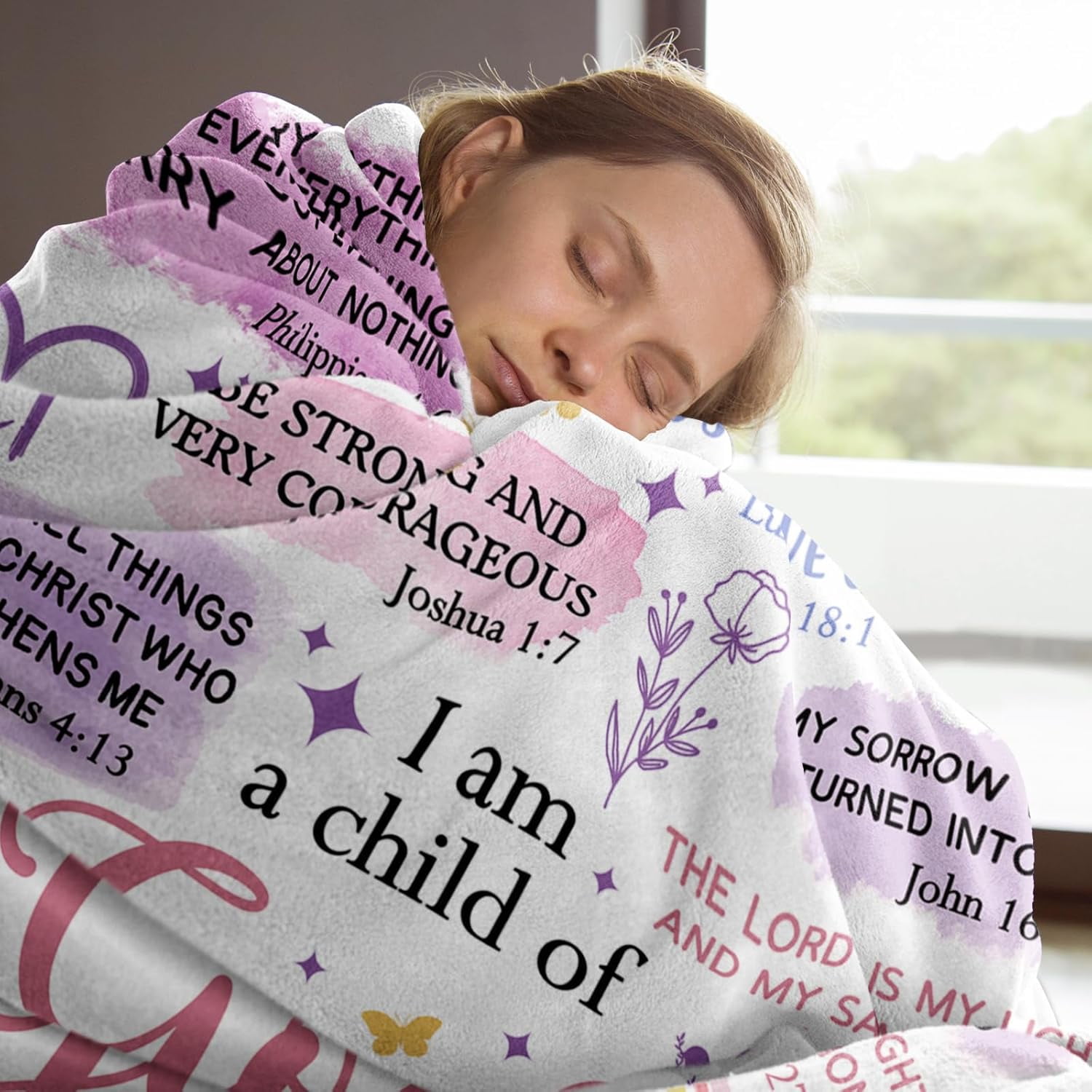 Baptism Gifts for Girl Women, I am A Child of God Blankets, Christian Religious Inspirational Birthday First Communion Gifts for Sister, Friend