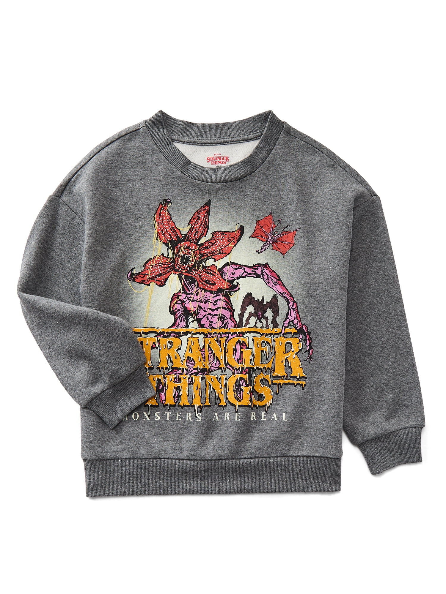 Stranger Things Boys Long Sleeve Halloween Graphic Crewneck Sweatshirt, Sizes 4-18