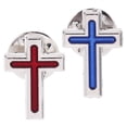 thumbnail image 5 of KAKOWELY 2 broches de la Santa Comunión con forma de cruz para solapa para hombre, broche religioso, cruz cristiana, Jesús, decoración decorativa., 5 of 5