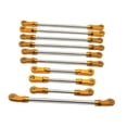 thumbnail image 2 of KLKCMS 10 Pieces Steering Linkage Servo Link Pull Rod Remote Control Car Parts Upgrades Kits for 104020 104006 1/10 RC Crawler Model gold, 2 of 9