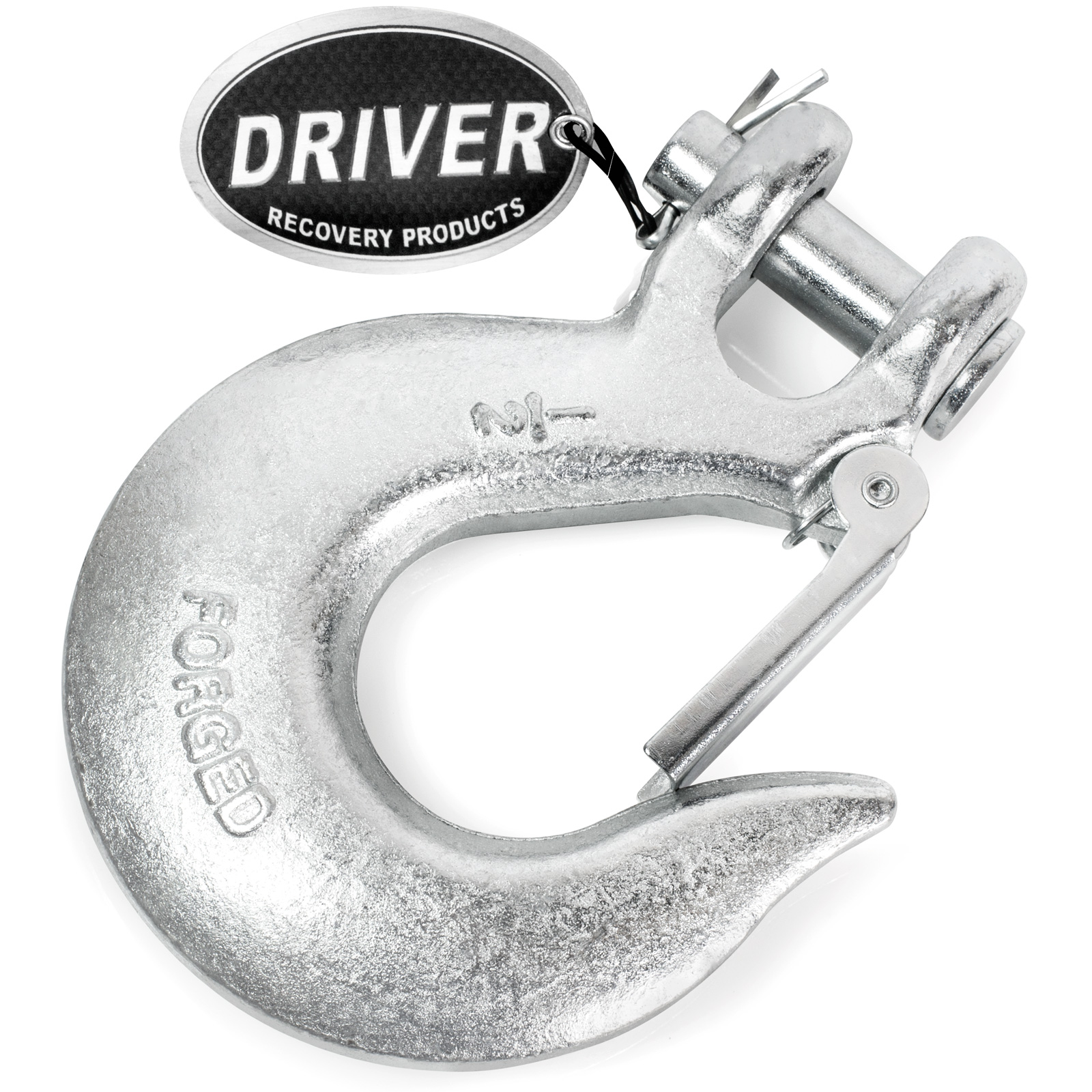 Driver Recovery 1/2 Inch Clevis Slip Hook with Safety Latch Heavy