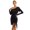 Black, variant on YEAHDOR Womens Latin Tango Dance Dress Cha-Cha Samba Fringed Dancewear Oblique Shoulder Waltz Dance Dress Black XXL