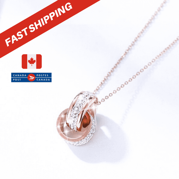Mkay - Cross Ring Necklace Gold & Diamond Pendant