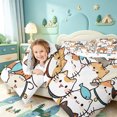 thumbnail image 3 of meiyoeat Cartoon Cat Pattern Twin Comforter Sets,Cute Print Bedding Set,Polkadot Reversible,2pcs,1 Comforter and 1 Pillowcase, 3 of 7