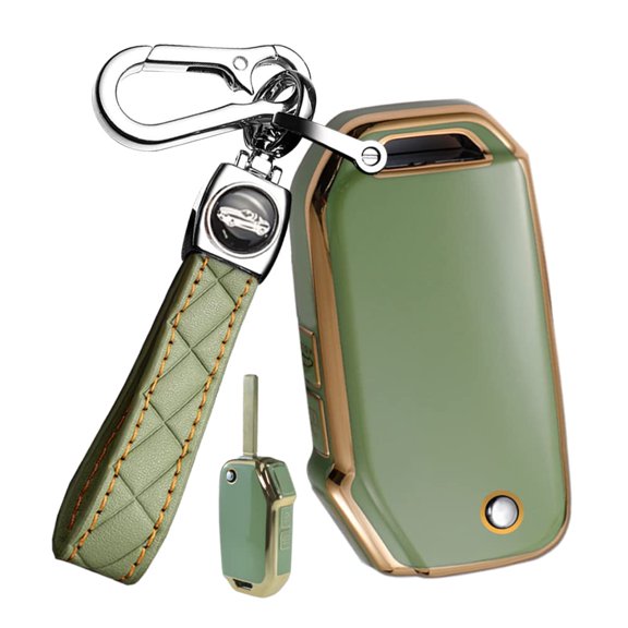 3-Button Key Fob Protector with Keychain Compatible with Kia Flip Folding Remote Soft TPU Key Skin Case for Forte Seltos Soul Sportage Sorento Cerato Telluride