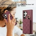 thumbnail image 5 of TECH CIRCLE for Galaxy S22 Ultra Case, Quilted PU Leather Double Magnetic Clasp Shockproof Cover with Card Holder Shoulder Strap Mirror Ring Stand Flip Wallet Case for Galaxy S22 Ultra 6.8",Winered, 5 of 9