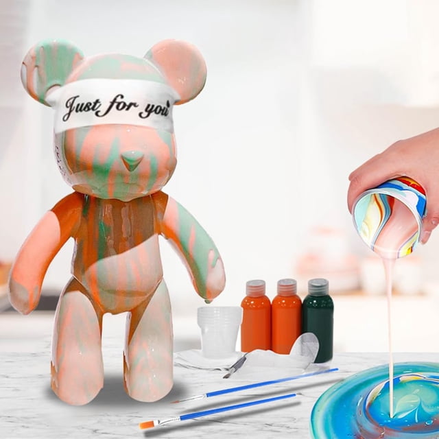Set de pintura con forma de oso de peluche Painting Bear, regalo hecho a mano