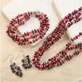 thumbnail image 2 of Handmade Burgundy Red Beaded Costume Jewelry Set for Women Seed Bead Necklace Bracelet Earrings Size 8" & 20" Birthday Christmas Gifts for Women, 2 of 6