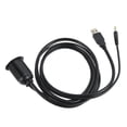 thumbnail image 4 of Dash Panel Mount Cable, Simple Installation Plug And Play Data Transfer USB 3.0 3.5mm Car Mount Flush Cable  For Motorbike, 4 of 8