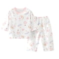 thumbnail image 3 of FSYBOA Girls Cotton Outfit Set, 2 Piece Comfortable Casual 3/4 Sleeve Tops and Pants Pink Size 9-10T, 3 of 5