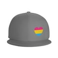 thumbnail image 2 of DouZhe Flat Brim Cap Snapback Hat, Pansexual Pride Love Heart Prints Adjustable Gray Adult Baseball Cap, 2 of 7