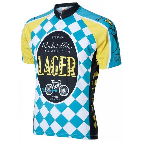 Moab Brewery Rocket Bike Lager beer Men's Full Zip Cycling jersey Short Sleeve-S