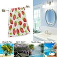 thumbnail image 4 of Dreamtimes 2 Pcs Cute Strawberry Floral Pattern Luxury Soft Highly Absorbent Fluffy Guest Hand Towels, Multipurpose for Bathroom, Hotel, Gym and Spa (14" x 28"), 4 of 5
