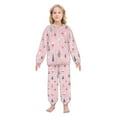 thumbnail image 2 of Fluffy Pajamas Set Fuzzy Winter Warm Pj Sets Pullover Tops and Long Pants Pink Christmas Pattern X-Small, 2 of 8