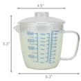 thumbnail image 3 of 500ml/16oz Glass Measuring Cup with Lid, Easy Grip Handle and V-Shaped Spout, Three Measurement Scale(OZ, Cup, ML) , Coffee Milk Frothing Pitcher Latte Maker in Kitchen Restaurant, 3 of 7